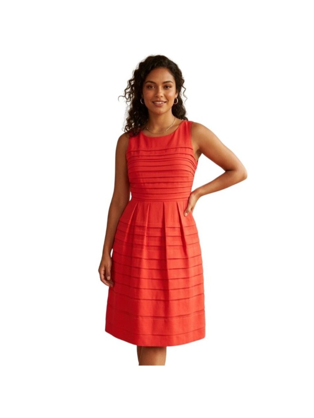 Eva Franco Red Pleated Sleeveless Dress 2 Resort Travel Pageant Rush Resort